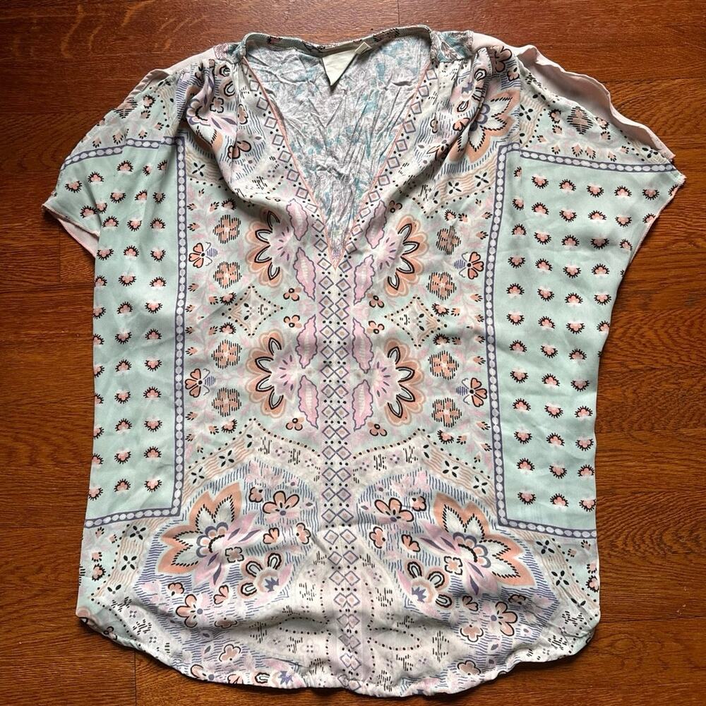 Anthropologie One September multi print top